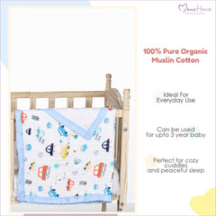 Baby 6 Layer Muslin Blanket Cum Towel | 100X100 CM | 0-3 Years | Pack of 1