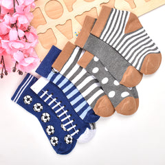 Footprints Super Soft Organic Cotton Kids  Socks|Blue Baseball & Grey strips |12-24 Months | Pack of 7