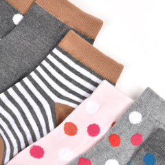 Footprints Super Soft Organic Cotton Kids Socks | Grey & Big Dot Socks|12-24 Months| Pack of 7