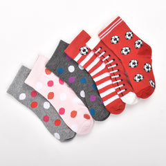 Footprints Super Soft Organic Cotton Kids  Socks | Red Baseball & Big Dot | 12-24 Months | Pack of 6