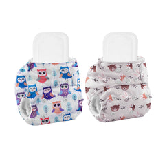 Baby Reusable Cotton Printed Pocket Diapers With Insert | 0-12 Months | Pack of 2