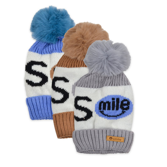 Baby Unisex Woolen Caps | Smile | Multicolor | Pack Of 3