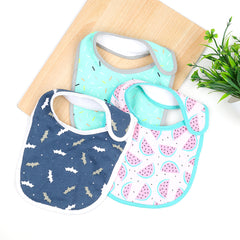 New Born Baby Cotton Designer Bibs- 0-9 Months | Pack of 3 | Mix Design