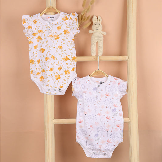 Baby Organic Cotton Onesie | Bloom, Blossom | Pack of 2