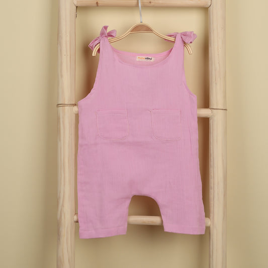 Baby Unisex Organic Muslin Cotton Bodysuit | Pink