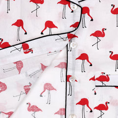 Organic Cotton Unisex Kids Pajama Set Combo | Night Suit | Sleepwear | Red Flamingo