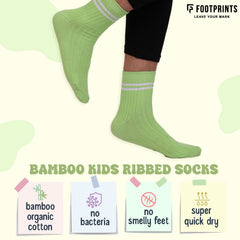 Bamboo Anti-Odour Ribbed Socks for Kids | Anti-Bacterial | Smell Free & Breathable | Hypoallergenic | Moisture-Wicking | Multicolor | Pack of 3