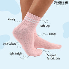 Bamboo Anti-Odour Ribbed Socks for Kids | Anti-Bacterial | Smell Free & Breathable | Hypoallergenic | Moisture-Wicking | Multicolor | Pack of 3