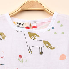 Baby Girl Organic Cotton Sleeveless Frock | Unicorn