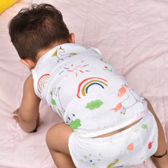 Organic Cotton Printed Muslin Nappies | Jungle, Lion, Dinopark, Unicorn & Monkey | Pack of 5