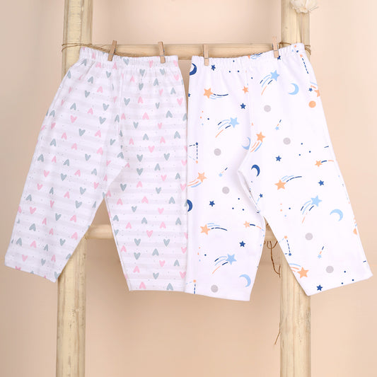 Organic Cotton Baby Pants & Pajamas Set | Galaxy & Little Hearts  | Pack of 2