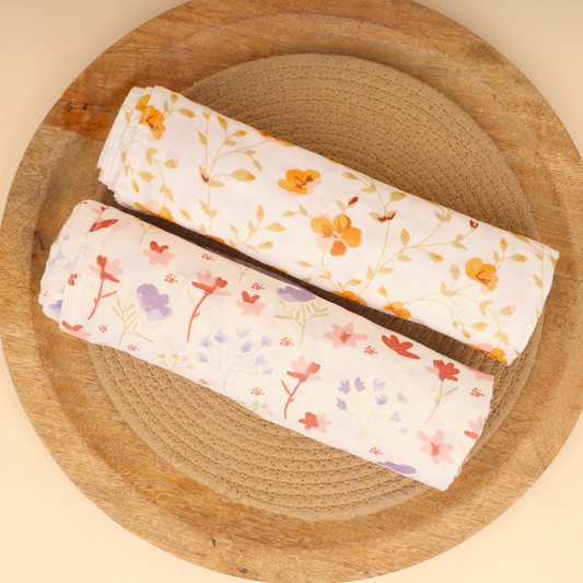 Baby Muslin Swaddle | 100x100 CM | Pack of 2 | Bloom & Blossom