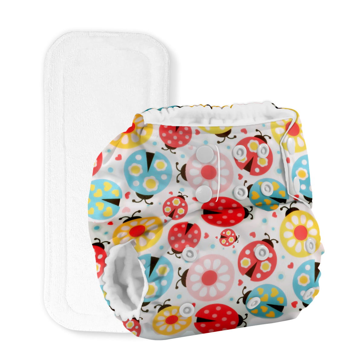 Baby Reusable Cotton Printed Pocket Diapers With Insert | 0-12 Months | Pack of 1