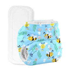 Baby Reusable Cotton Printed Pocket Diapers With Insert | 0-12 Months | Pack of 2