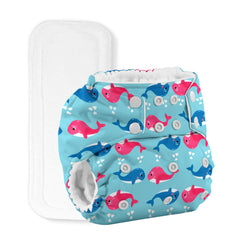 Baby Reusable Cotton Printed Pocket Diapers With 5 Insert pad | 0-12 Months | Pack of 5