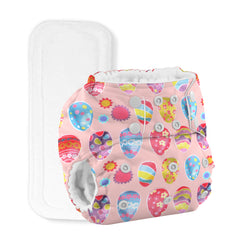 Baby Reusable Cotton Printed Pocket Diapers With Insert | 0-12 Months | Pack of 4