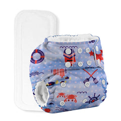 Baby Reusable Cotton Printed Pocket Diapers With Insert | 0-12 Months | Pack of 3