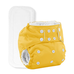 Moms Home Baby Reusable Cotton Pocket Diapers With 3 Inserts,  Adjustable 0-12 Months - Pack of 3