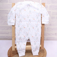 Organic Cotton New Born Baby Full Body Romper | New Born Baby Clothing | Bunny | 3-6 Months | Pack of 1