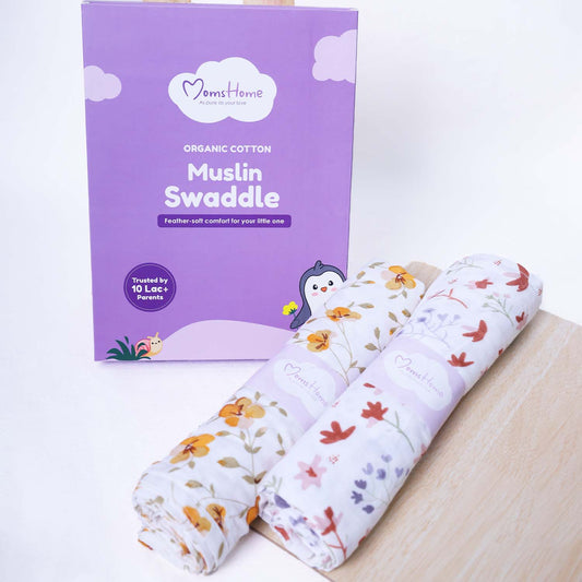 Baby Muslin Cloth Swaddle | 100X100 CM | 0-12 Months | Pack of 2