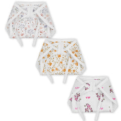 Organic Cotton Printed Muslin Nappies | Bloom, Blossom & Pink Giraffe | Pack of 3