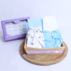 Organic Cotton Baby Nappy Time Combo | 5 Items | 0-6 Months