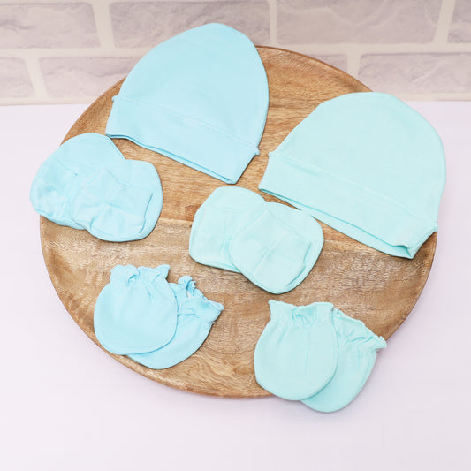 New Born Baby Cap Mitten Bootie Set | 0-3 Months | Pack of 1