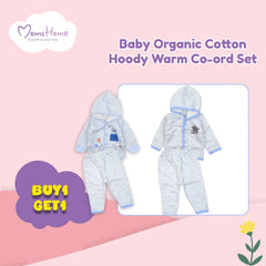 Baby Organic Cotton Hoodie Warm Co-ord Set | Blue | 3-6 Months | Buy 1 Get 1 Free