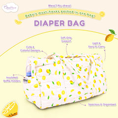 Baby Organic Cotton Diaper Carry Bag For Mothers | Lemon