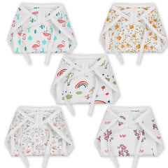 Organic Cotton Printed Muslin Nappies | Flamingo, Bloom, Rainbow, Blossom & Pink Giraffe | Pack of 5