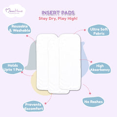 Reusable Washable Cotton Diaper Soaker/ Insert Pad | 0-24 Months