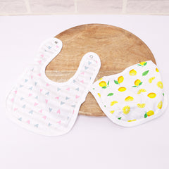 New Born Baby Organic Cotton Designer Bibs | 0-6 Months | Pack of 2