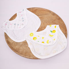 New Born Baby Organic Cotton Designer Bibs | 0-6 Months | Pack of 2