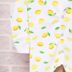 Kids Organic Cotton Full Body Romper | Lemon