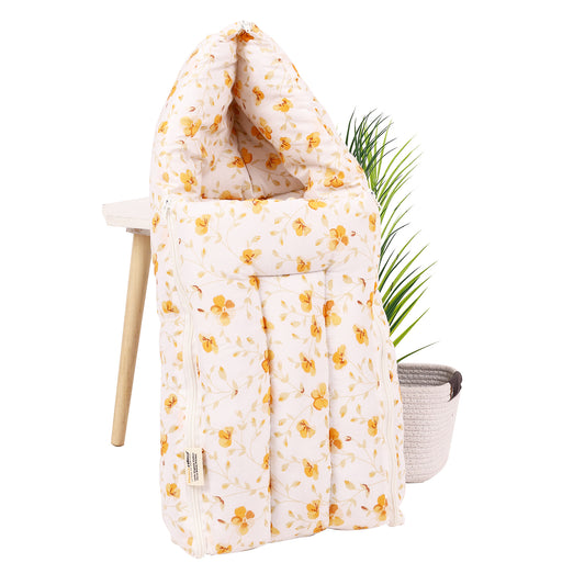 Organic Cotton Muslin Baby Sleeping Cum Carrying Nest Bag |  0-3 Months | Bloom