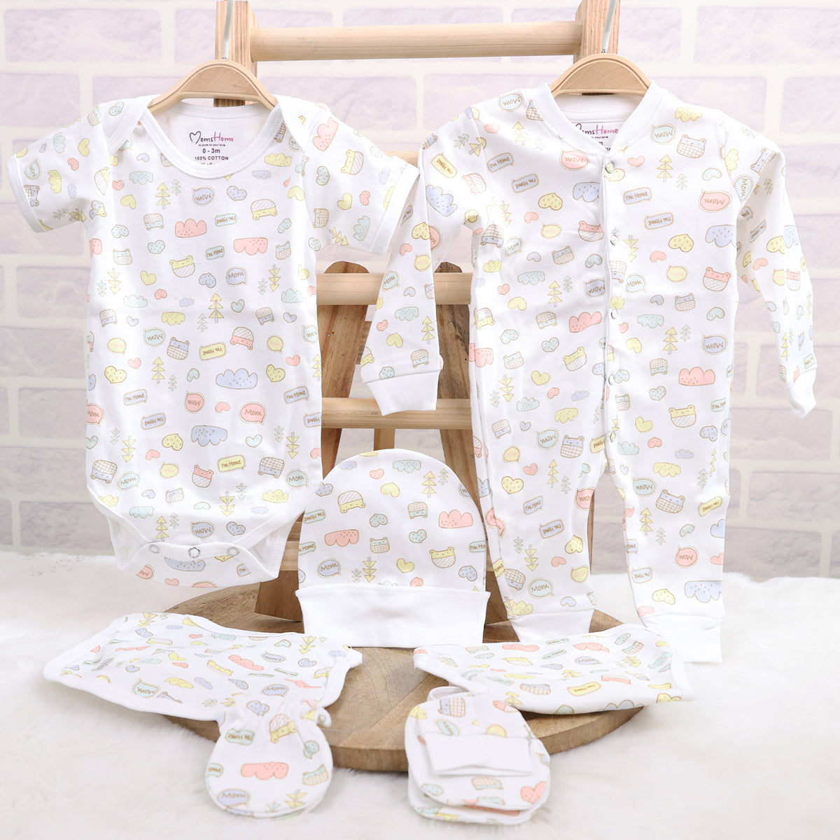 Baby Home Coming Outfit  | Baby Shower Gift Hamper | Baby Essential Clothes Set | Joyworld | 0-3 Months | Pack of 7