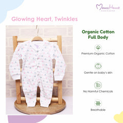 Organic Cotton New Born Baby Full Body Romper | New Born Baby Clothing | Little Hearts | 0-3 Months | Pack of 1