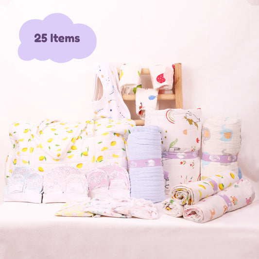 New Born Baby Essentials Gift Combo Box - 25 Items