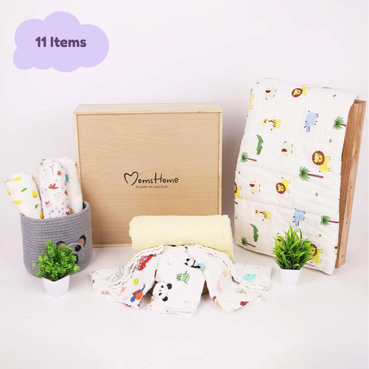 New Born Baby Gift Hamper | Baby Shower Gift Hamper | Baby Essential Gift Set | Pack of 11