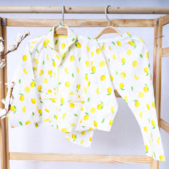 Organic Cotton Kids Pajama Set Combo | Night Suit | Sleepwear | Lemon