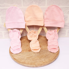 New Born Baby Cap Mitten Bootie Set | 0-3 Months | Pack of 1