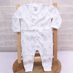 Organic Cotton New Born Baby Full Body Romper | New Born Baby Clothing | Bunny | 3-6 Months | Pack of 1