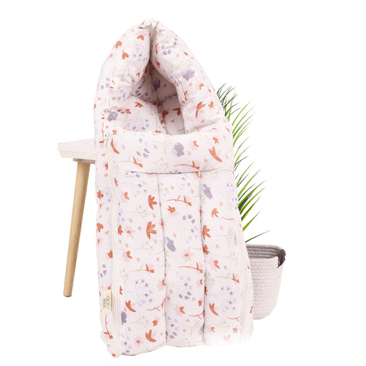 Organic Cotton Muslin Baby Sleeping Cum Carrying Nest Bag |  0-3 Months | Blossom