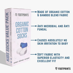 Footprints Super Soft Organic Cotton Kids  Socks | Red Baseball & Big Dot | 12-24 Months | Pack of 6