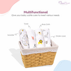 Moms Home Kids Set Of 10 Multicoloured Printed Organic Cotton Gift Set