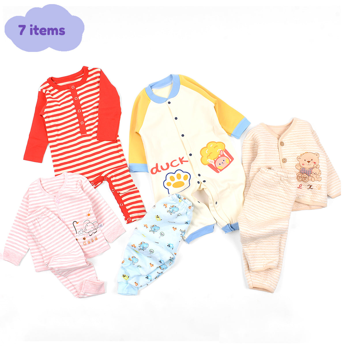 New Born Baby Winter Essentials Gift Combo 6-12 Months - 7 Items