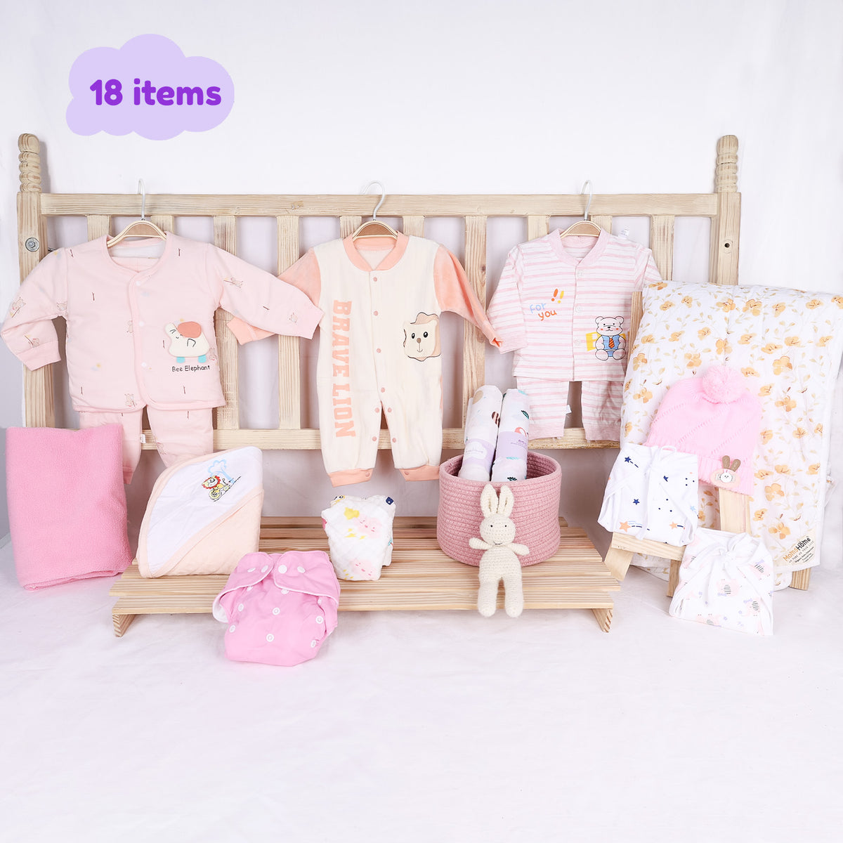 Winter Hospital Kit For Newborn Baby | New Born Baby Essentials Gift Combo | 18 Items | Mixed Design