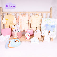 Winter Hospital Kit For Newborn Baby | New Born Baby Essentials Gift Combo | 26 Items | Mixed Design