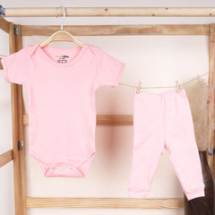 New Born Baby Organic Cotton Half Sleeves Onesie & Pyjama Set | New Born Baby Clothing | 2 Items