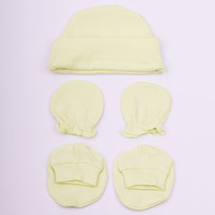 New Born Baby Cap Mitten Bootie Set | 0-3 Months | Pack of 1